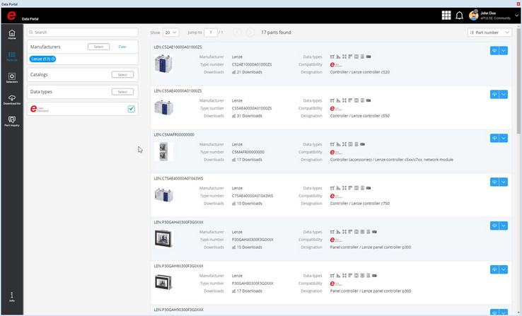 Například firma Lenze integrovala data svých komponent do EPLAN Data Portal – a některá z nich již jsou ve shodě s EPLAN Data Standard.