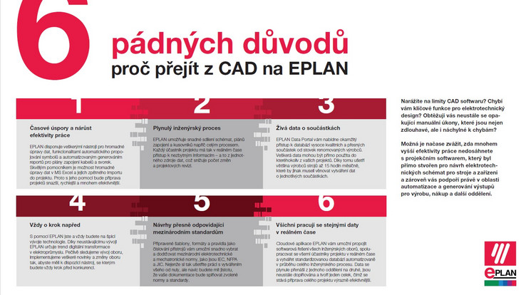 Šest přesvědčivých důvodů, proč přejít z CAD softwaru na software EPLAN právě teď