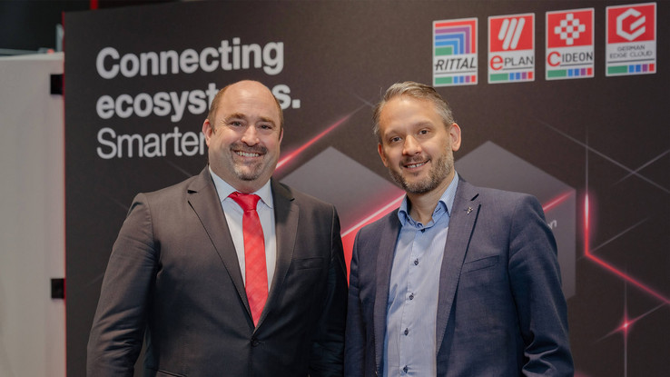 Sebastian Seitz a Dominic Kurtaz Generální ředitel EPLAN & Cideon Sebastian Seitz a výkonný ředitel společnosti Dassault Systèmes Eurocentral Dominic Kurtaz